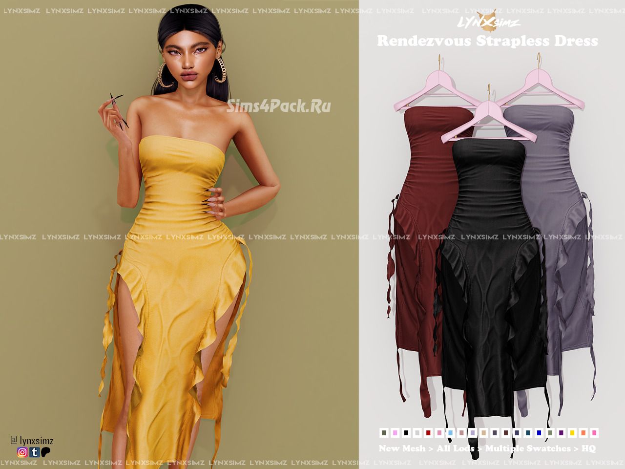 Платье для симочек "Rendezvous Strapless Dress"