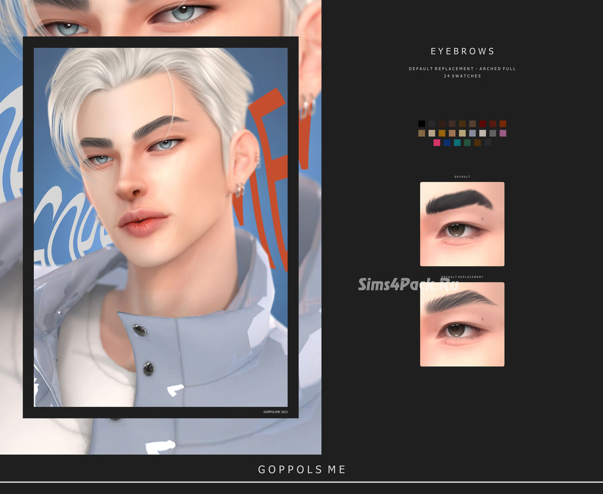 Брови для симов и симочек "Eyebrows DefaultReplacement - 04ArchedFull"