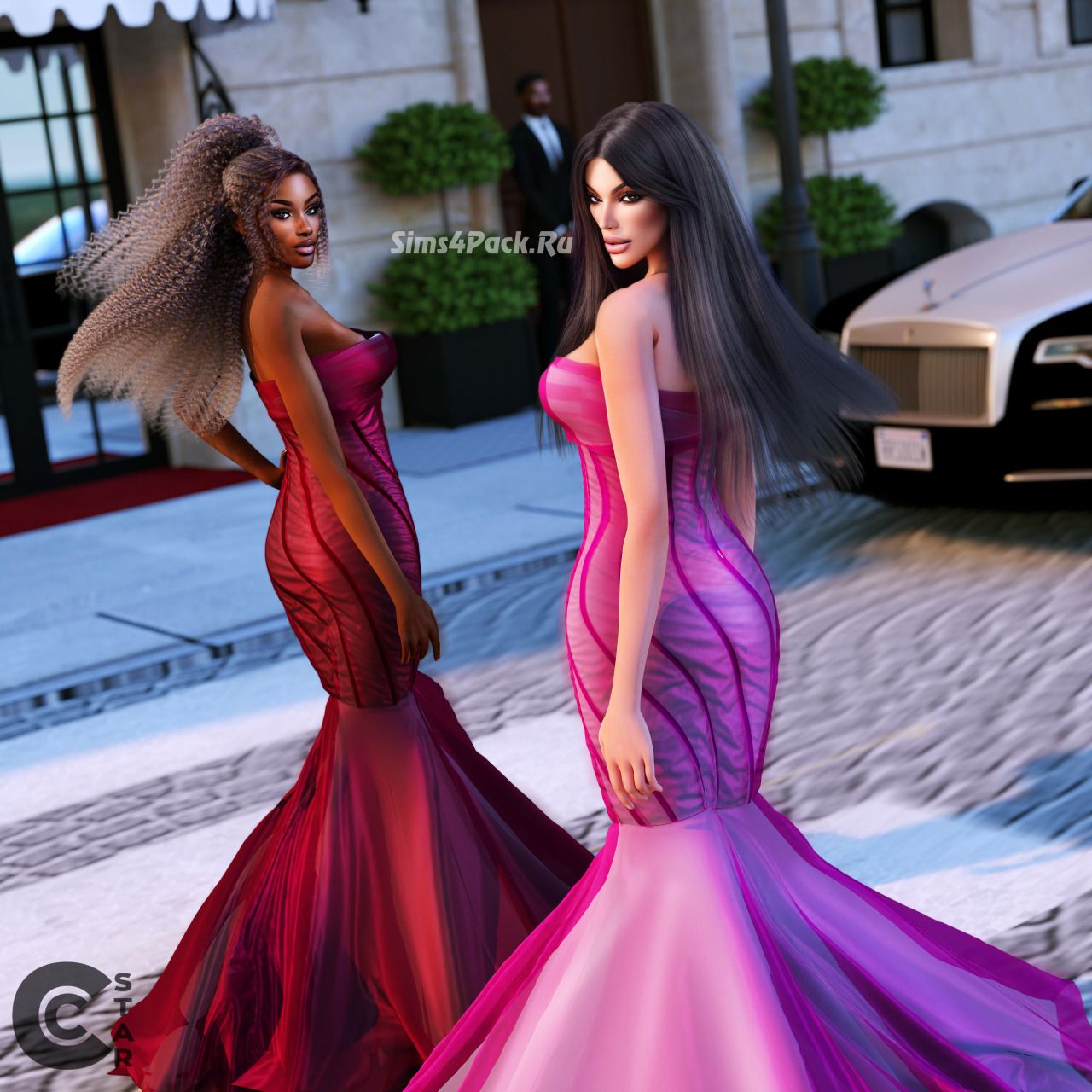 Вечернее платье "Halle Bailey's Flowing Light Tulle Mermaid Dress from SAG 2024"