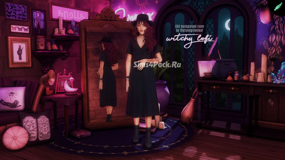 Фон для CAS "witchy lofi CAS background room"