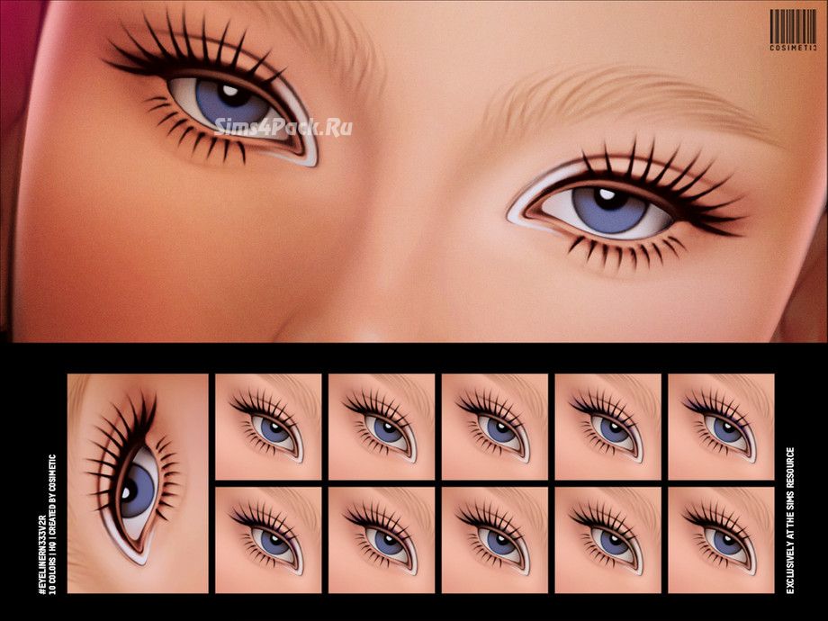 Макияж глаз с ресничками "Eyeliner with 2D Eyelashes N333 V2"