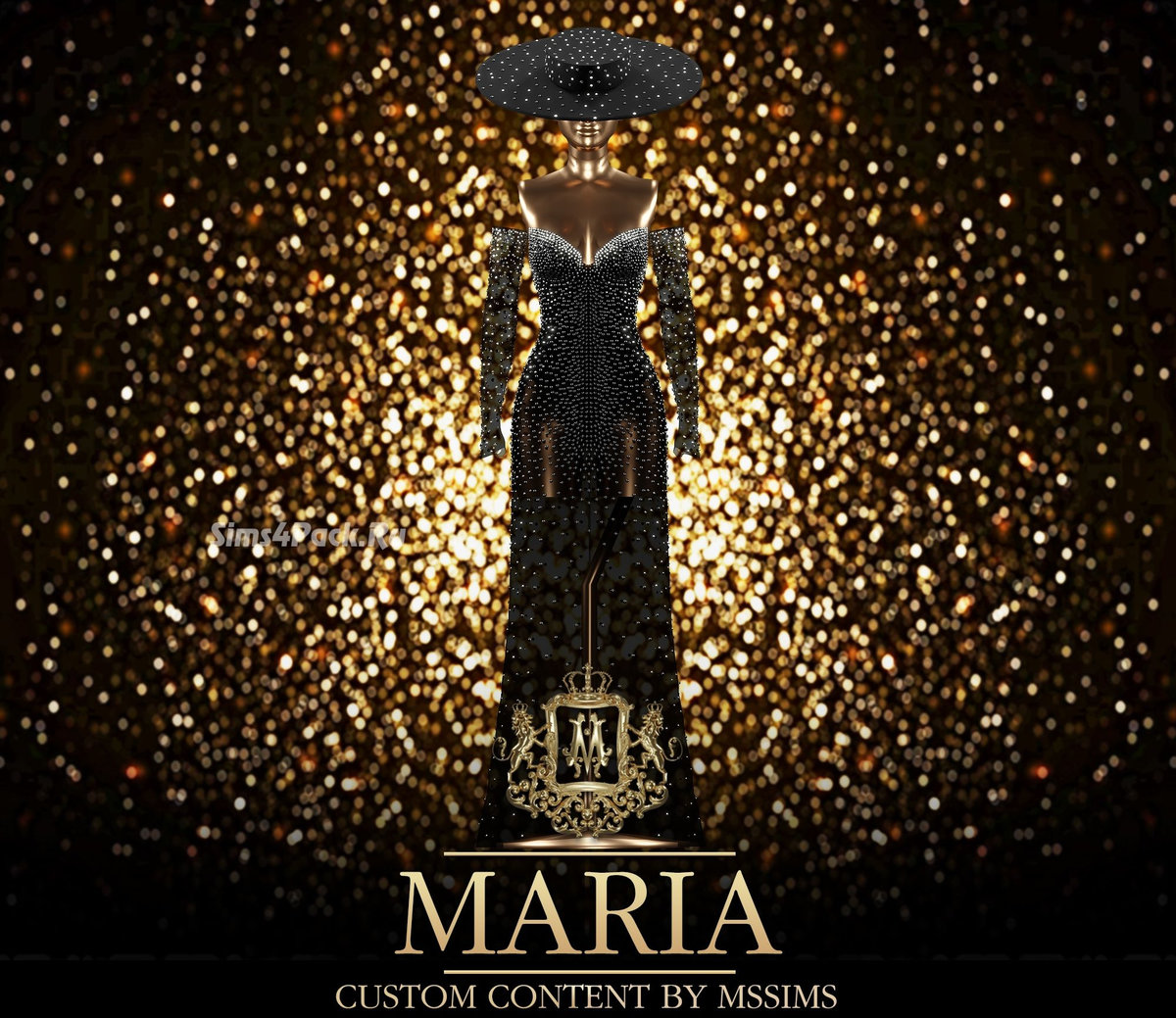 Вечерне платье со шляпой "MARIA GOWN"