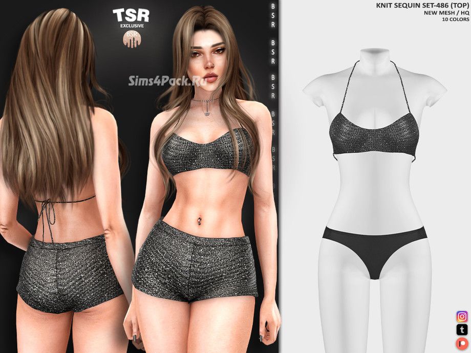 Сверкающий комплект для симочек "KNIT SEQUIN SET-486"