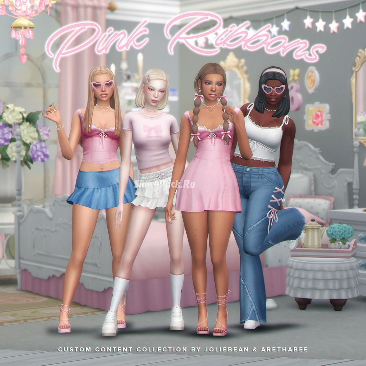 Коллекция розовых ленточек для симочек. Часть 1 "pink ribbons collection"