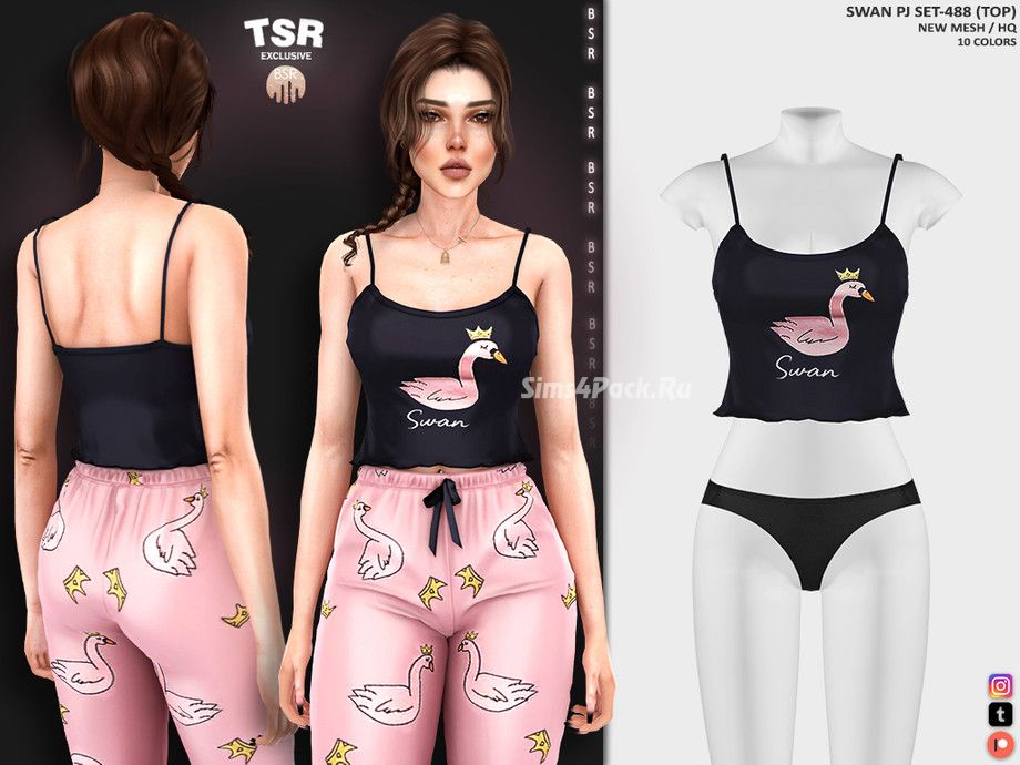 Пижамный комплект для симочек "SWAN PJ SET-488"