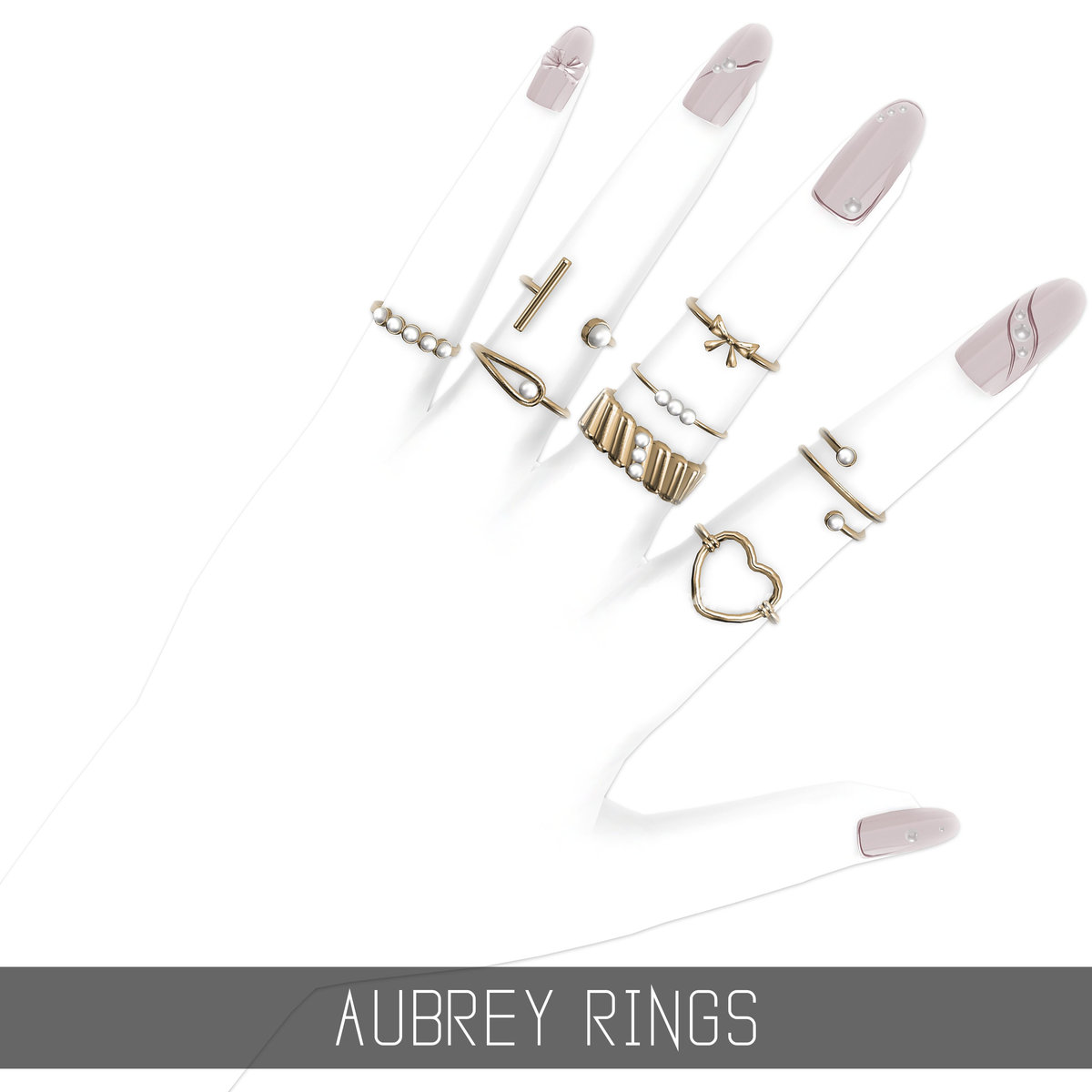 Комплект колец "AUBREY RINGS"