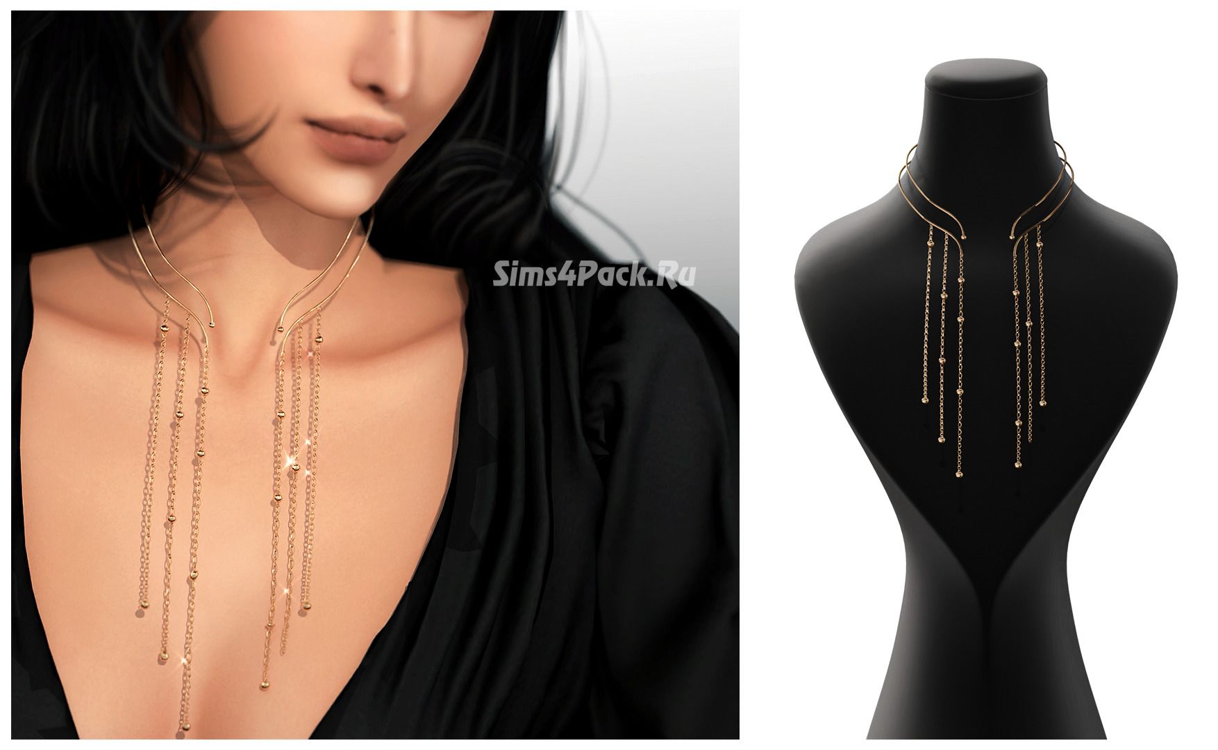 Чокер для симочек "Golden Pendant Choker"