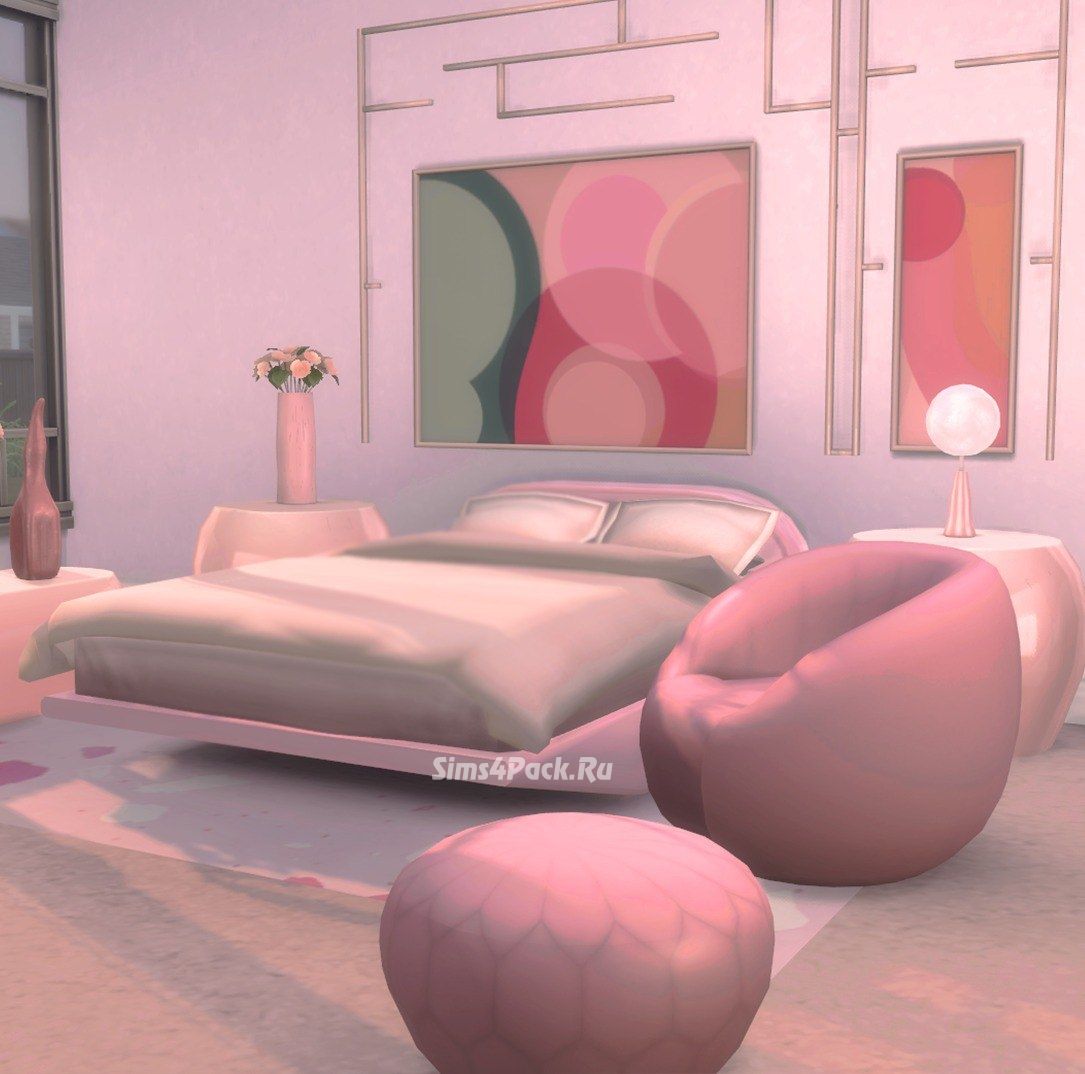 Розовая спальня "Modern Pink Bedroom Set"