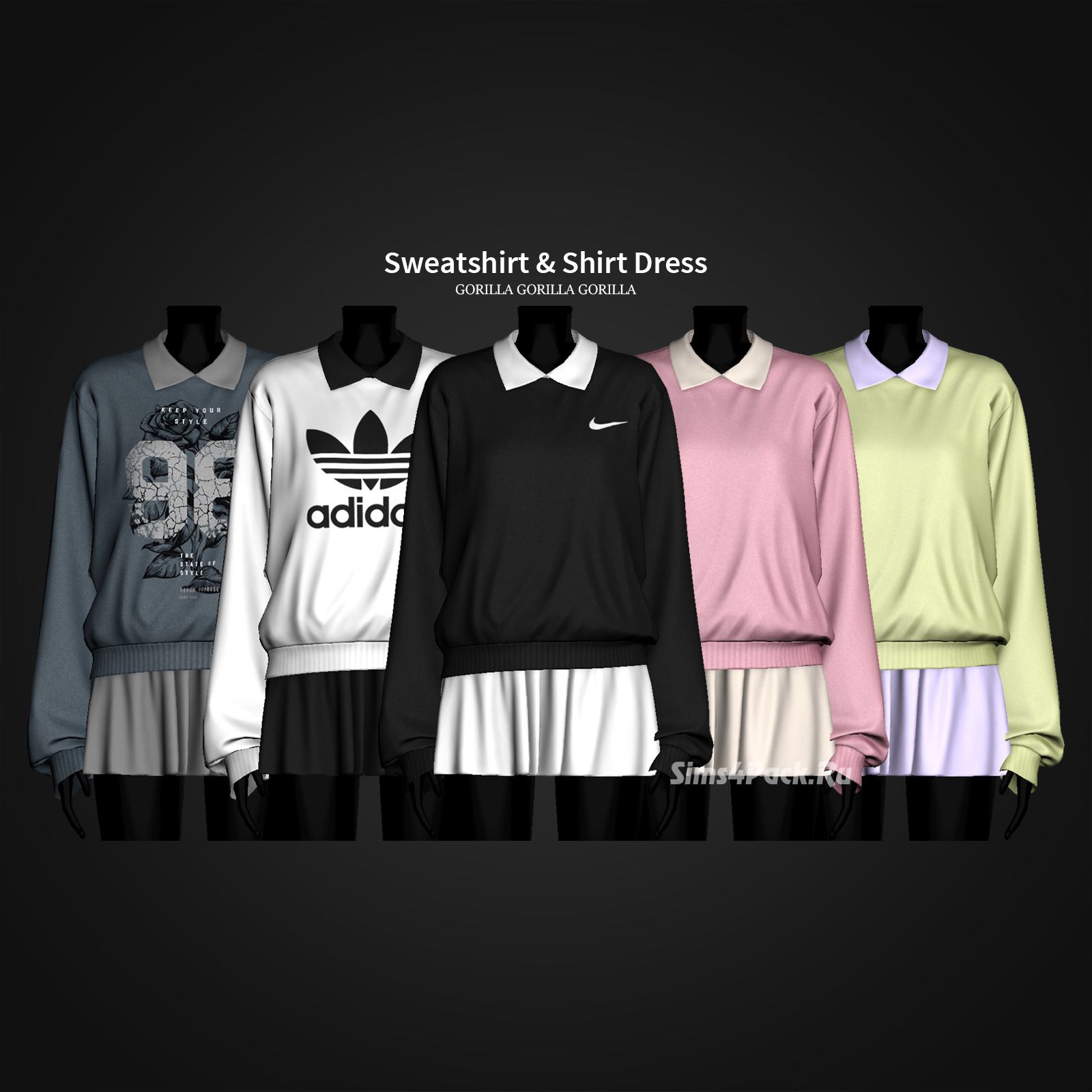 Платье со свитшотом "Sweatshirt & Shirt Dress"