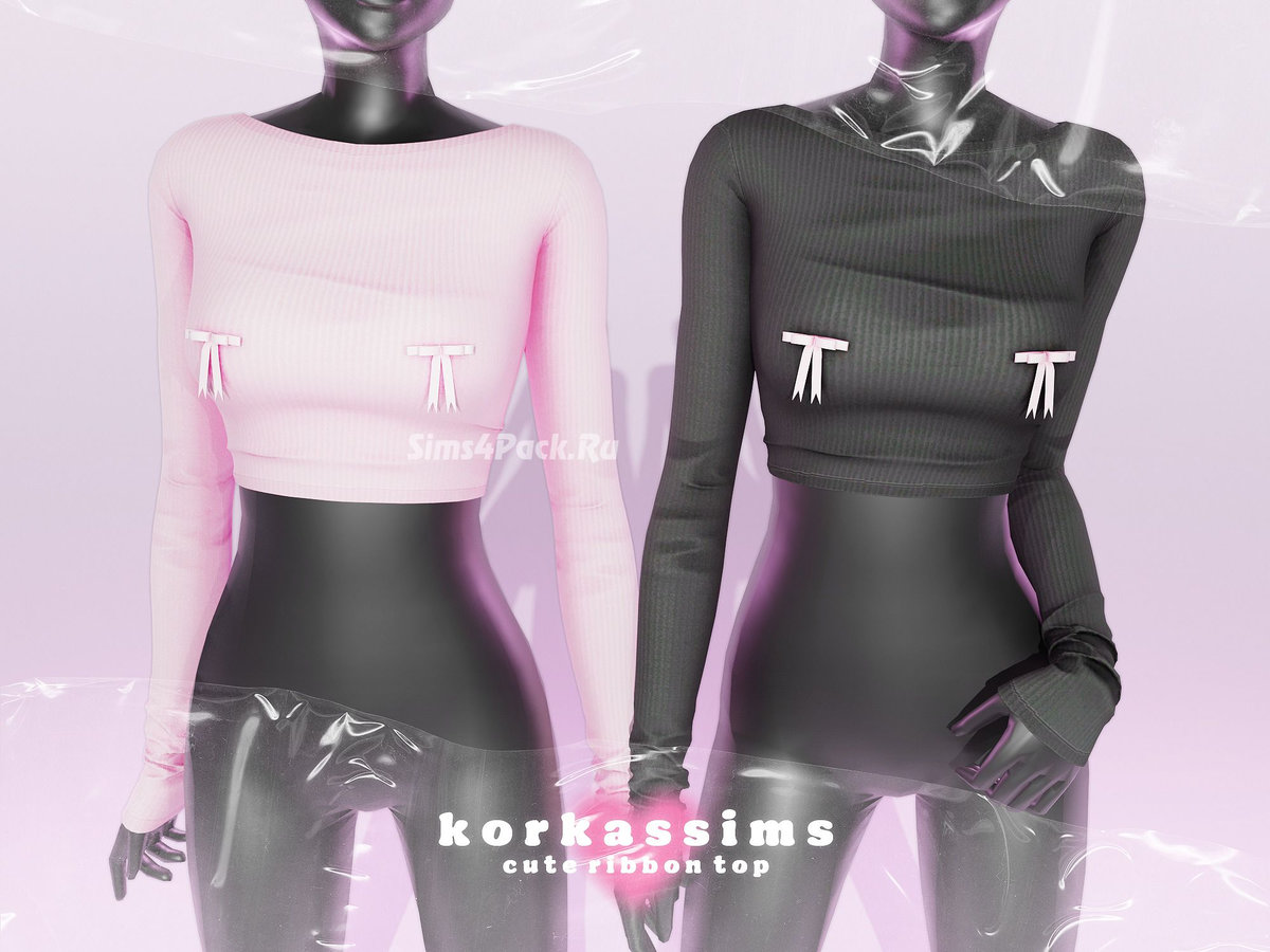 Лонгслив "cute ribbon top"