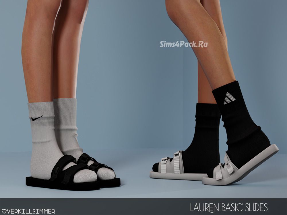 Шлепанцы с носками для симочек "Lauren basic slides"