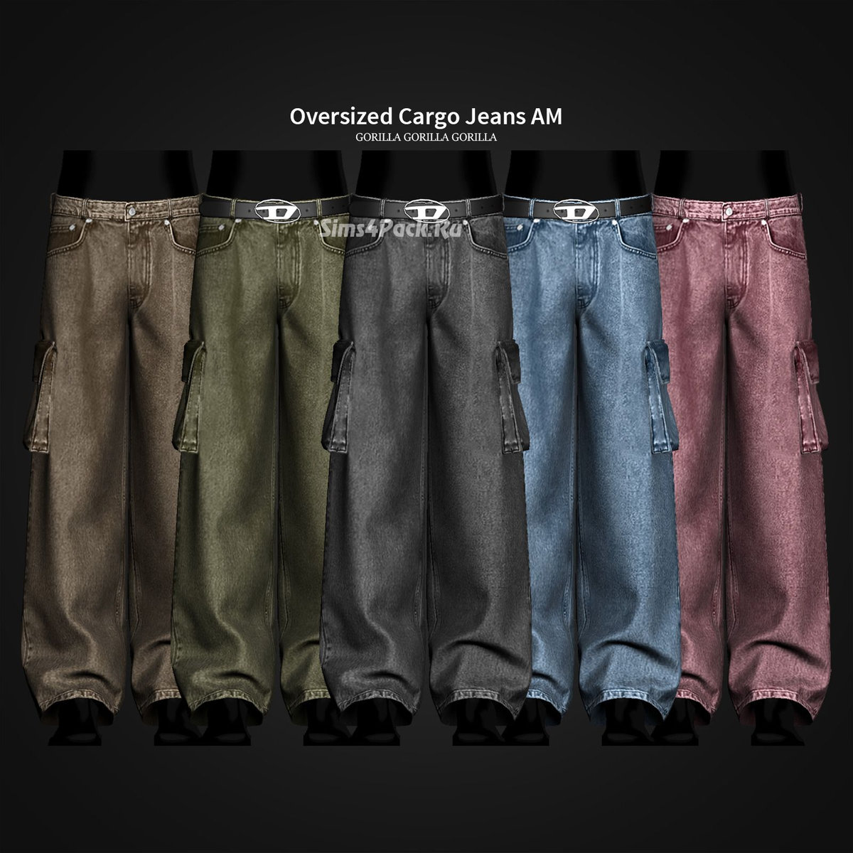 Мужские джинсы "Oversized Cargo Jeans AM"