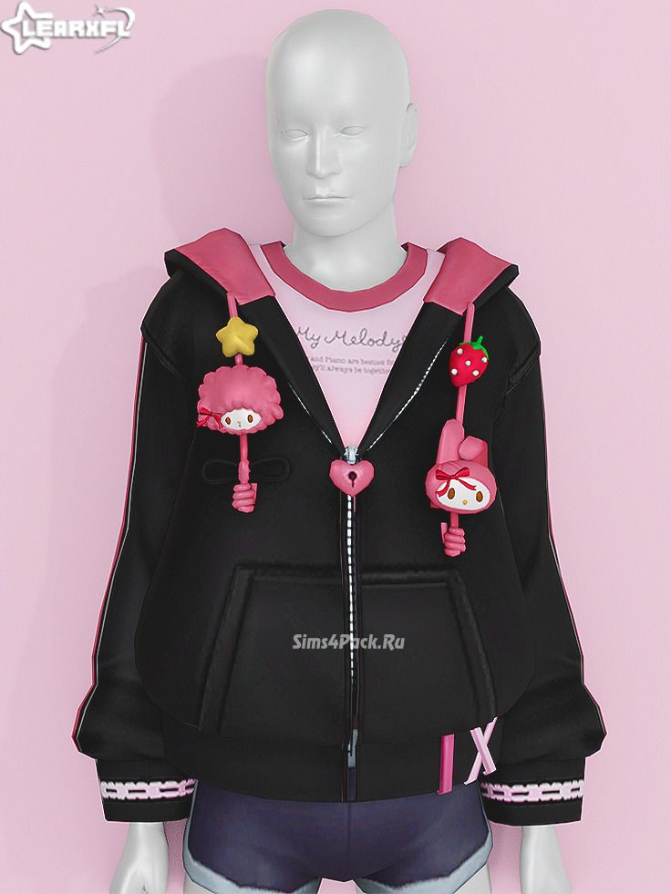 Худи с футболкой для симов "My Melody & Sweet Piano - Male Hoodie"