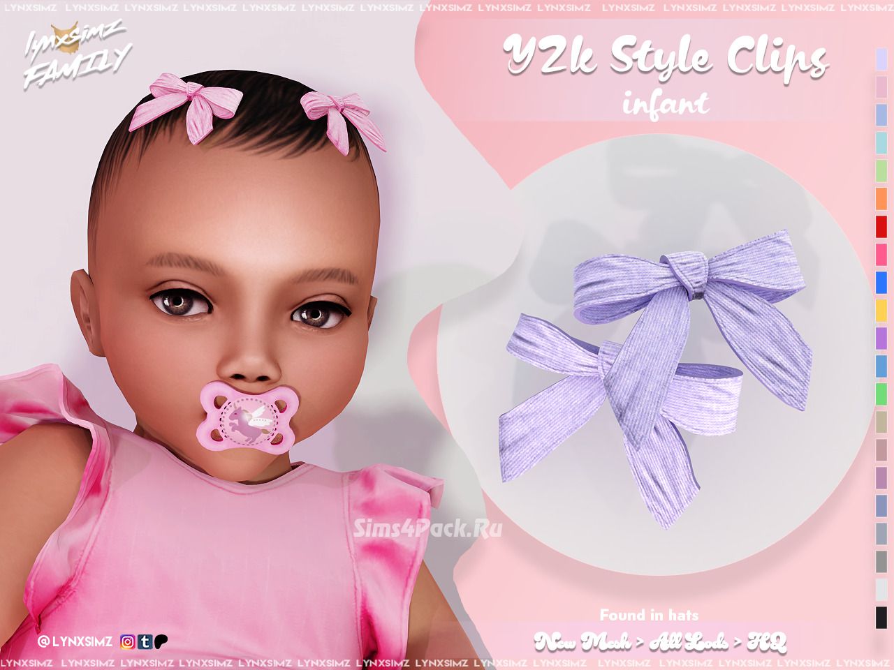 Бантики для младенцев "Y2K style hair clips"
