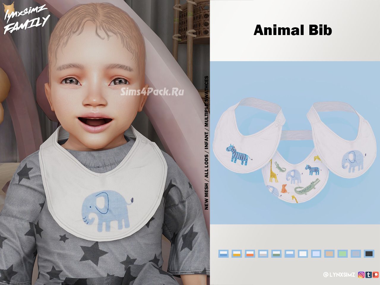 Нагрудник для младенцев "Animal Bib"