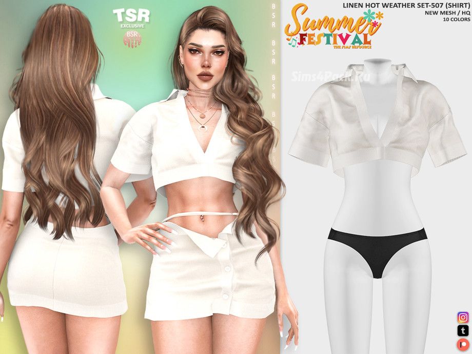 Льняной летний комплект для симочки "LINEN HOT WEATHER SET-507"