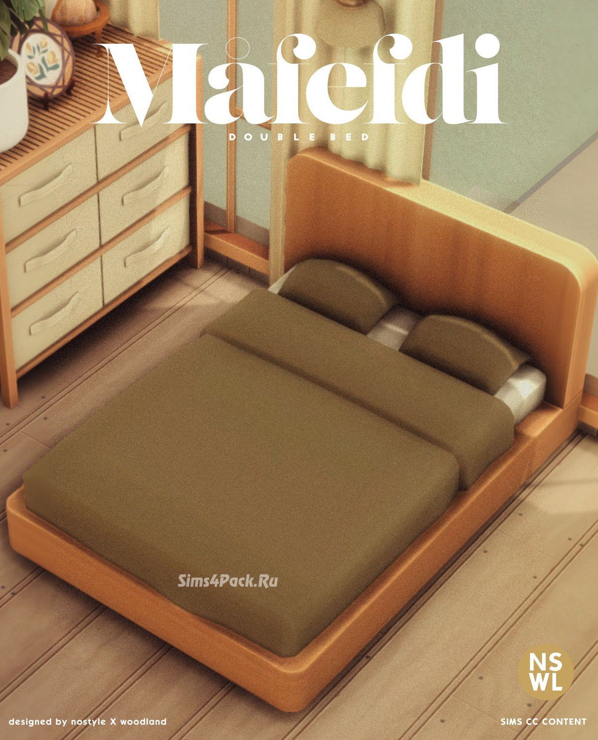 Кровать и комод "Mfefdi DoubleBed and Hohbo Drawer"