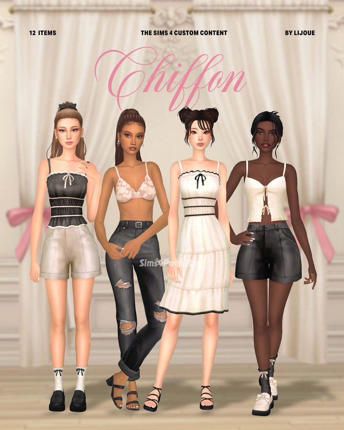 Комплект одежды и белья для симочек "Chiffon Set"