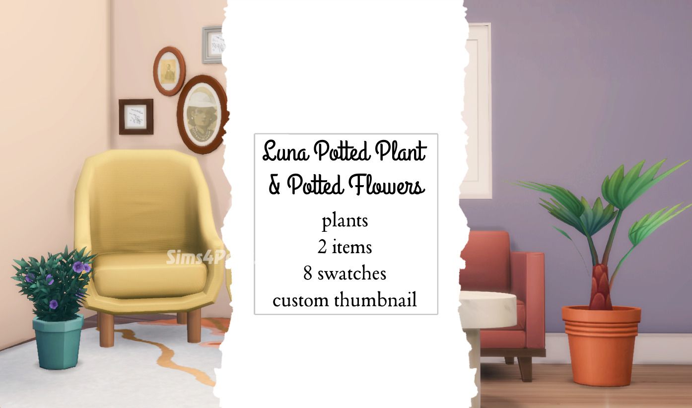 Домашние растения "Luna Potted Plant & Potted Flowers"