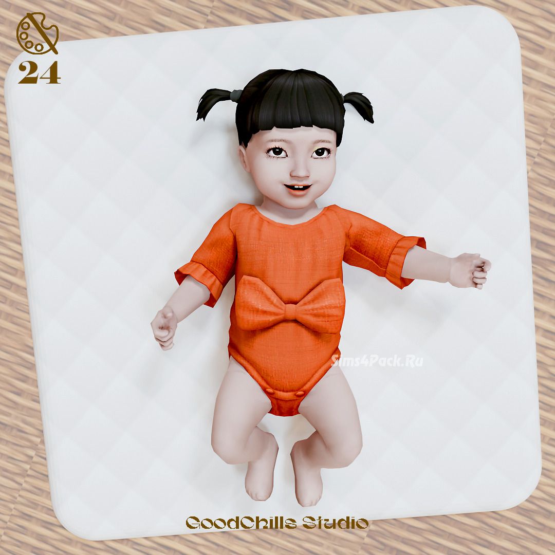 Боди для младенцев "Bow Front Flounce Sleeve Bodysuit"