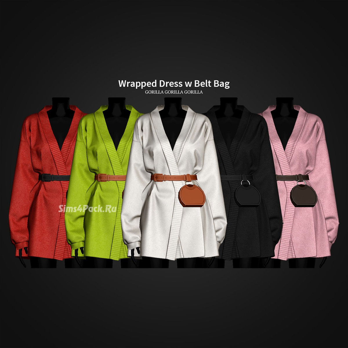 Платье с сумочкой "Wrapped Dress w Belt Bag"