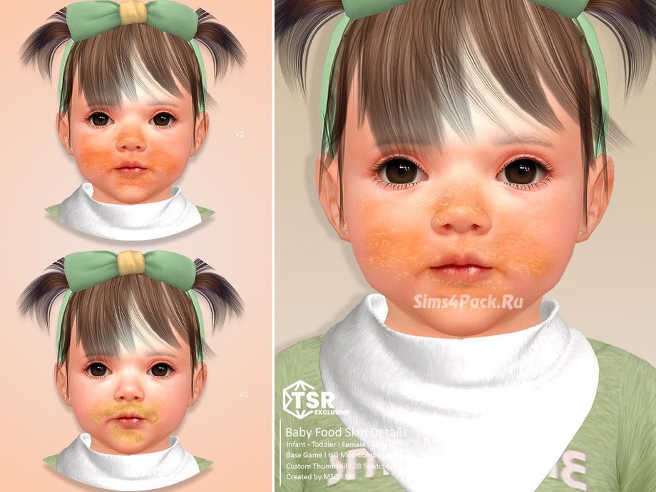 Размазанное детское питание "Baby Food Skin Details"