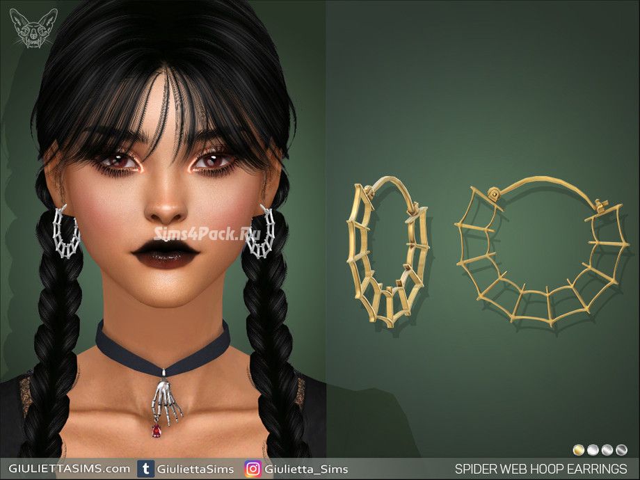 Серьги для женщин и девочек "Halloween Movie Night - Spider Web Hoop Earrings"