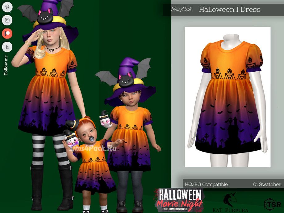 Платье для девочек, малышек и младенцев "Halloween I Dress"