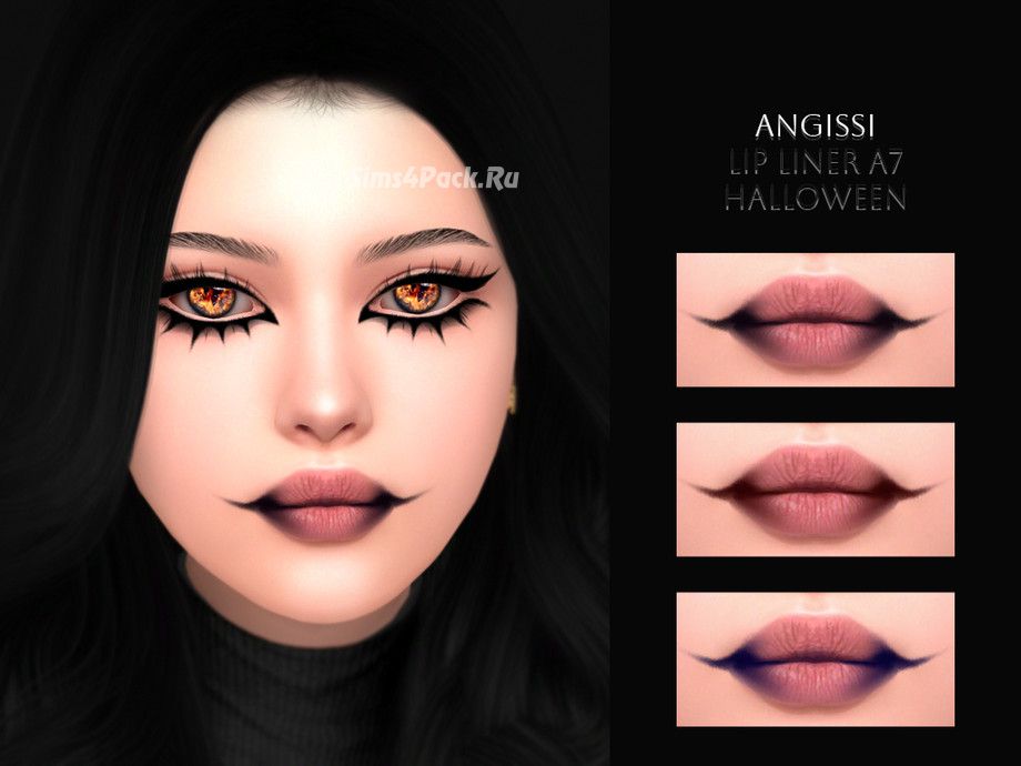 Косметика и линзы для Хеллоуина "Lip liner A7 Halloween, Eyeliner A195 and EYES A222"