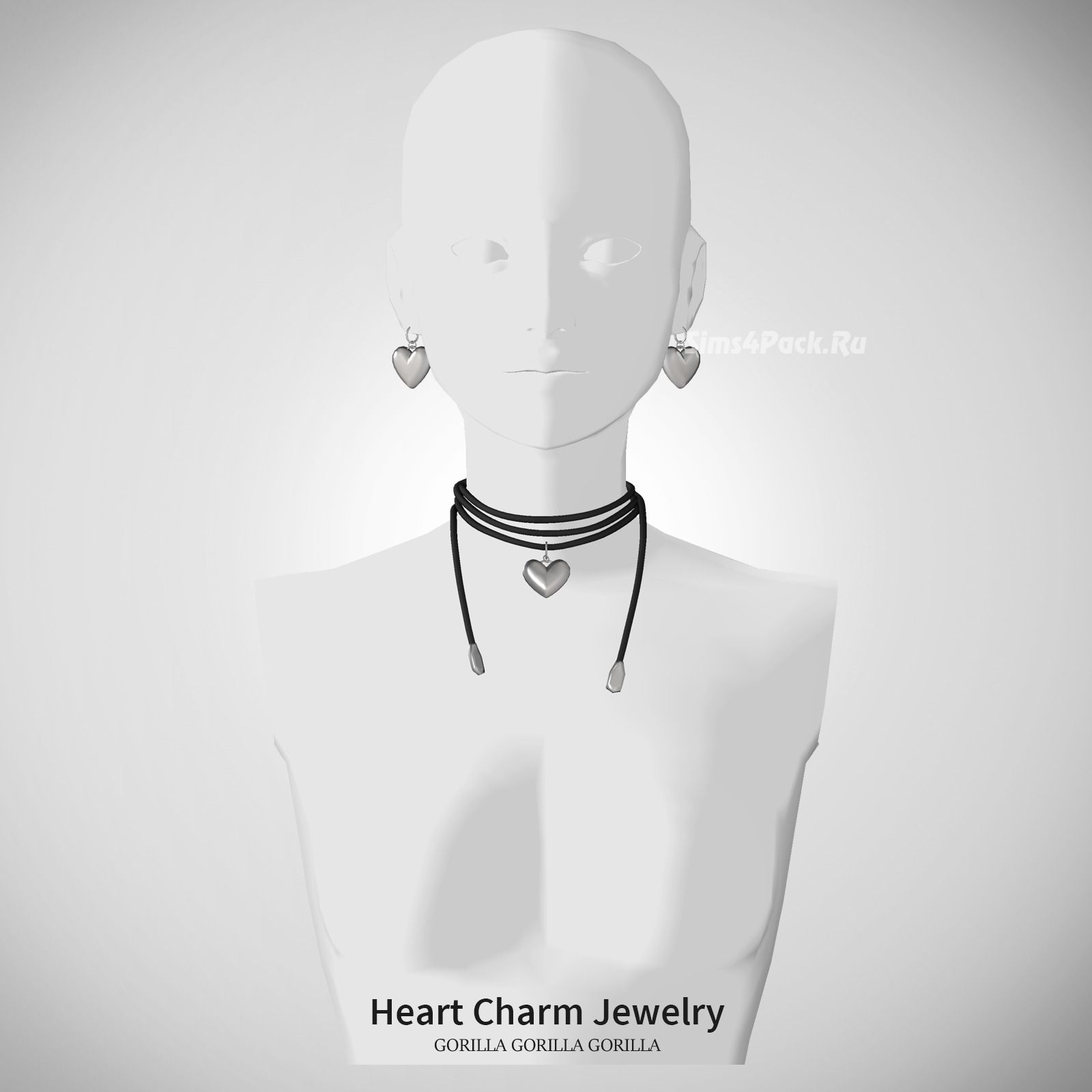 Комплект украшений с подвесками в форме сердца "Heart Charm Jewelry Set"