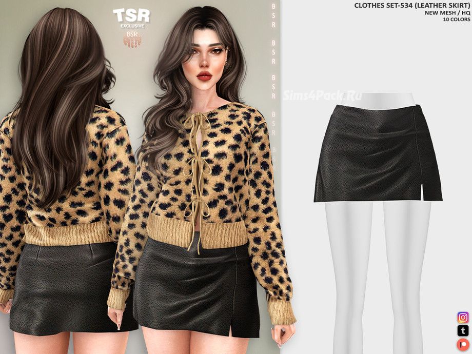 Кардиган и юбка для симочек "CLOTHES SET-534"