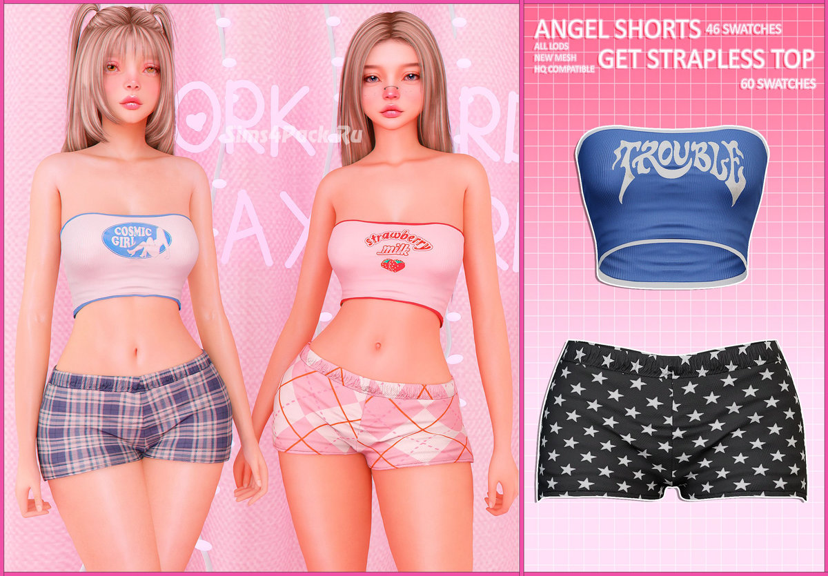 Топ и шортики "Angel set"