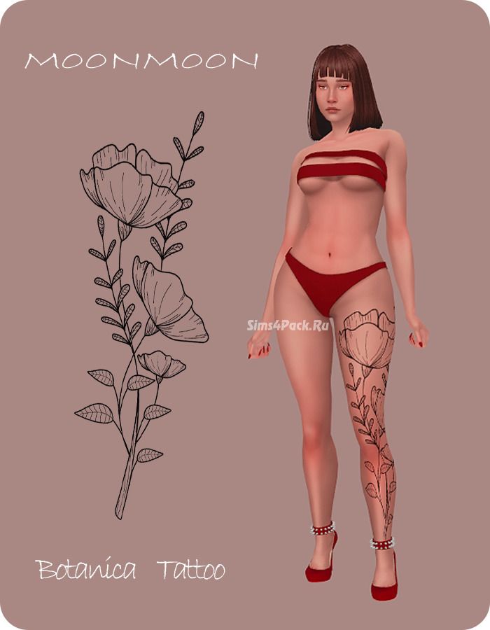 Тату для ноги "Botanica Tattoo"