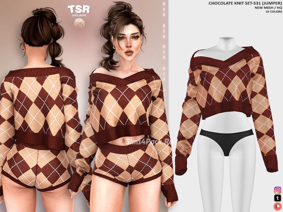 Трикотажный комплект для симочек "CHOCOLATE KNIT SET-531"