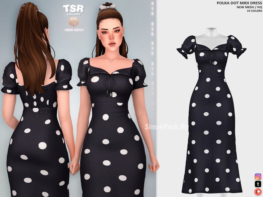 Платье для симочек "POLKA DOT MIDI DRESS MM001"