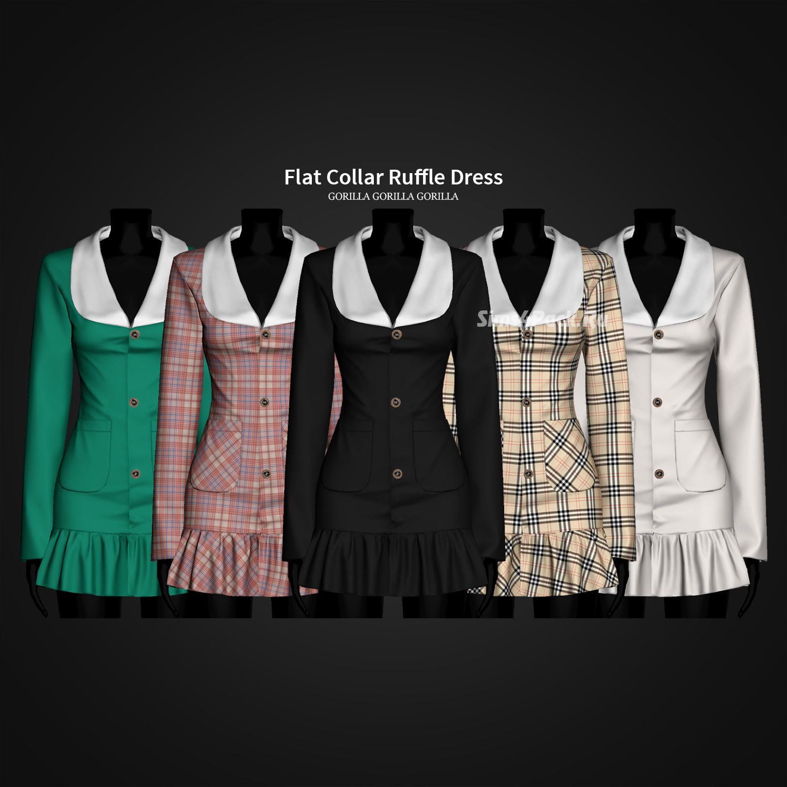 Платье для симочек "Flat Collar Ruffle Dress"
