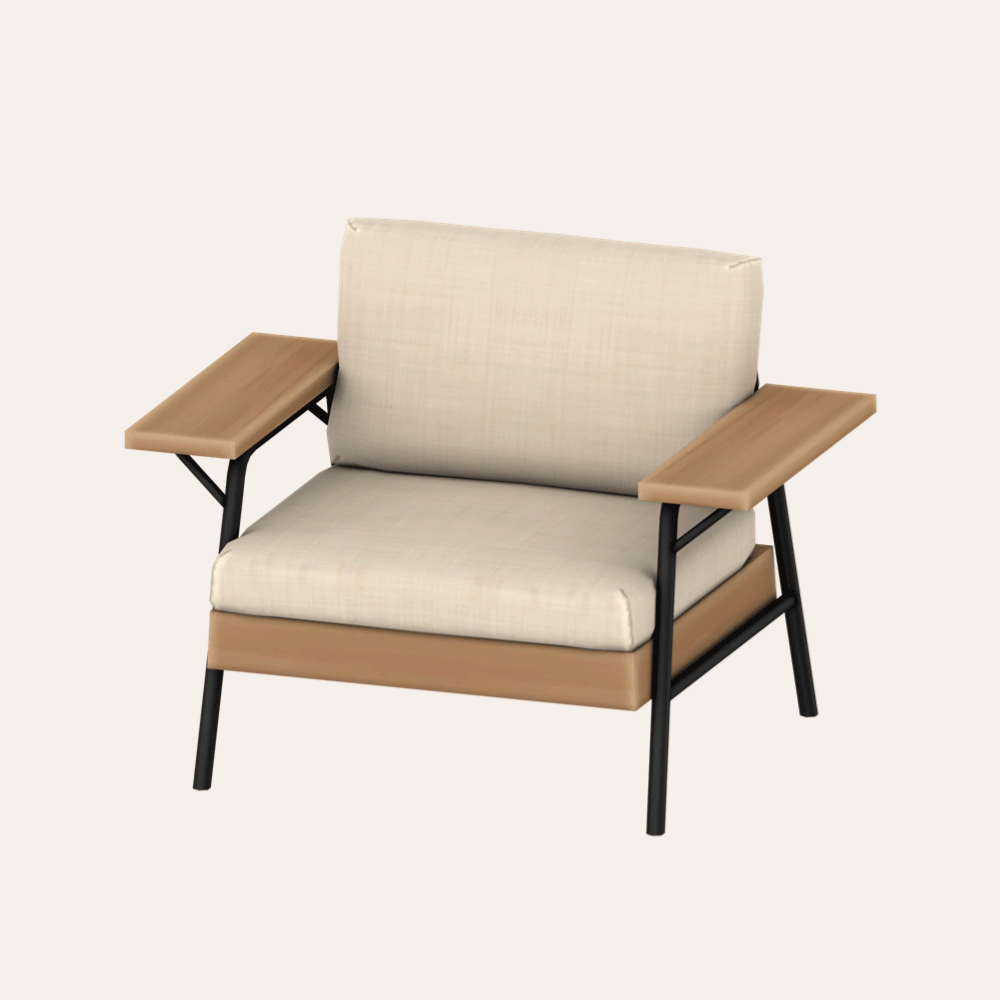 Набор мебели для гостиной "Wooden Armrest Sofa"