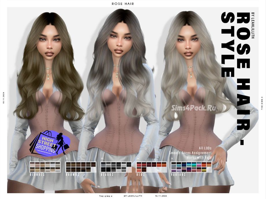 Женская прическа "High Street Shopping Rose Hairstyle"