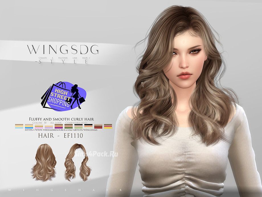 Прическа "WINGS-EF1110-Fluffy and smooth curly hair"