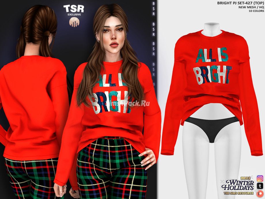 Рождественская пижама для симочек "BRIGHT PJ SET-427"