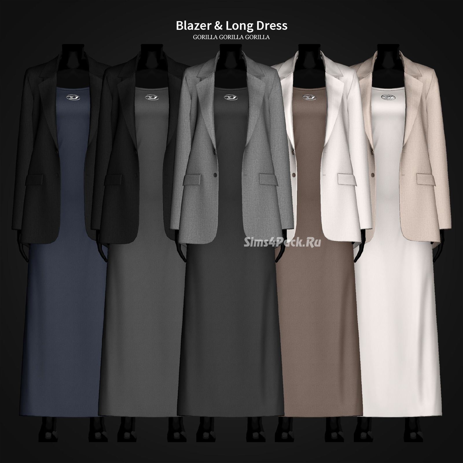 Платье с блейзером "Blazer & Long Dress"