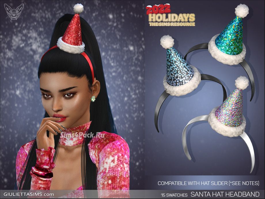 Шапочка Санты для симочек, девочек и малышек "Santa Hat Headband"