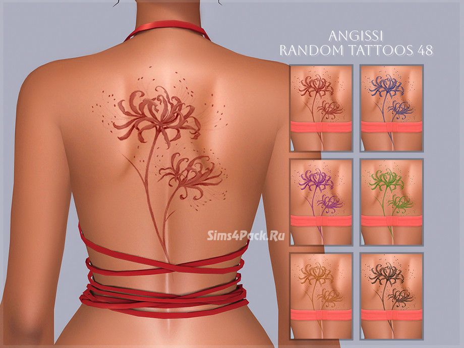 Татуировка для спины "Random tattoos 48"