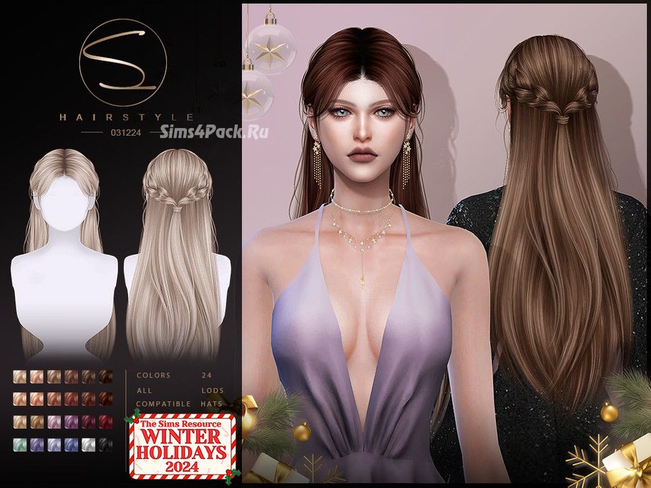 Женская прическа с лентой "(WINTER)Weaving long hair 031024 & Long hair tie 031224"