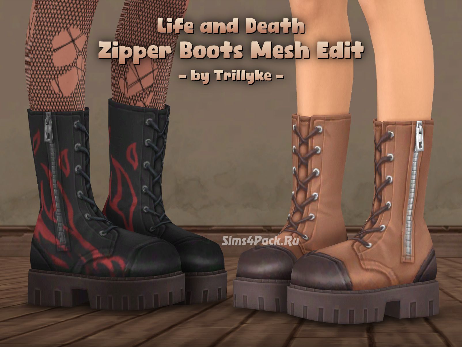Ботинки "Life and Death Zipper Boots Mesh Edit"