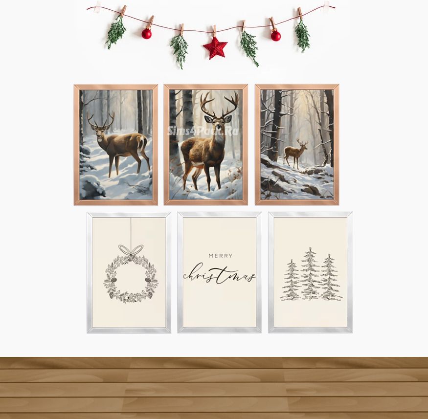 Новогодние постеры "Watercolor and Christmas -doodle illustration"