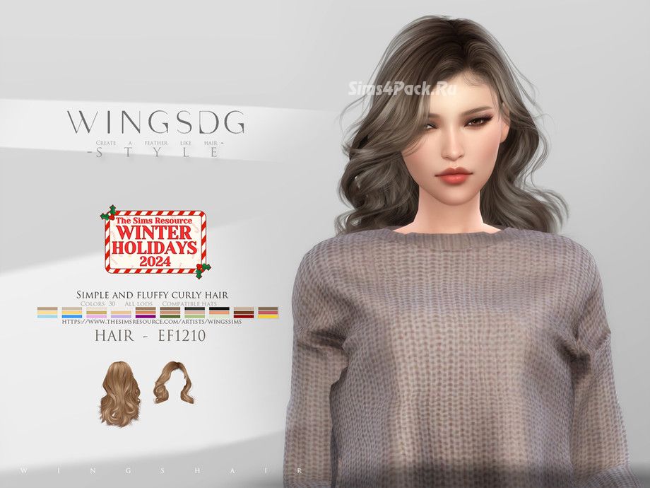 Прическа "WINGS-EF1210-Simple and fluffy curly hair"