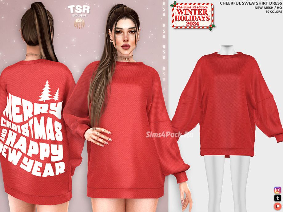 Платье-свитер "CHEERFUL SWEATSHIRT DRESS BD1407"