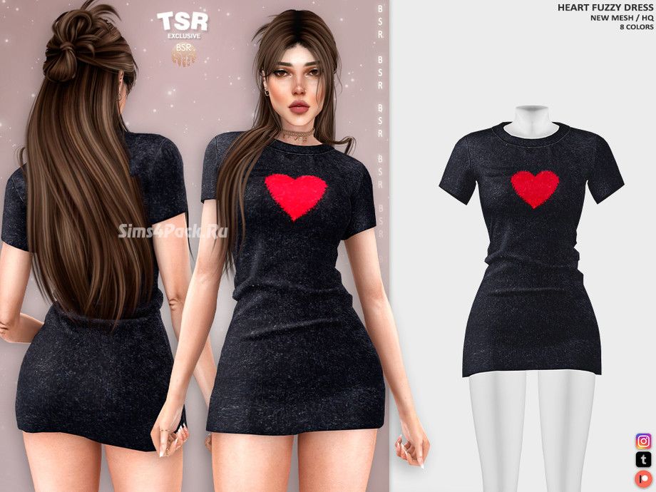 Платье для симочки "HEART FUZZY DRESS BD1413"