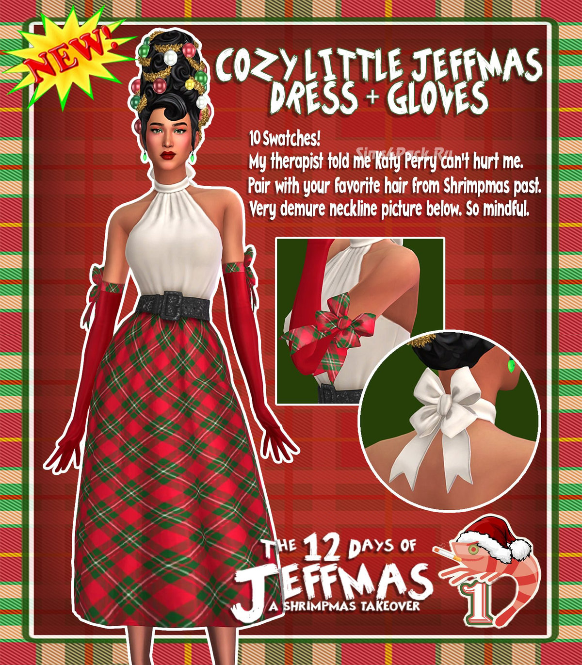 Праздничный наряд для симочки "Katy Dress & Gloves"